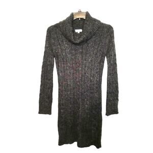 Carducci Cowl Neck Sweater Dress Acrylic Wool Charcoal Size M